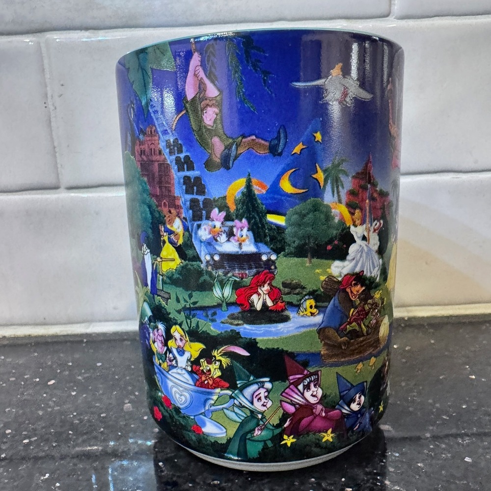Disney Parks Walt Disney World Grandpa Character Collage Coffee Mug Teal Inside - Picture 2 of 11